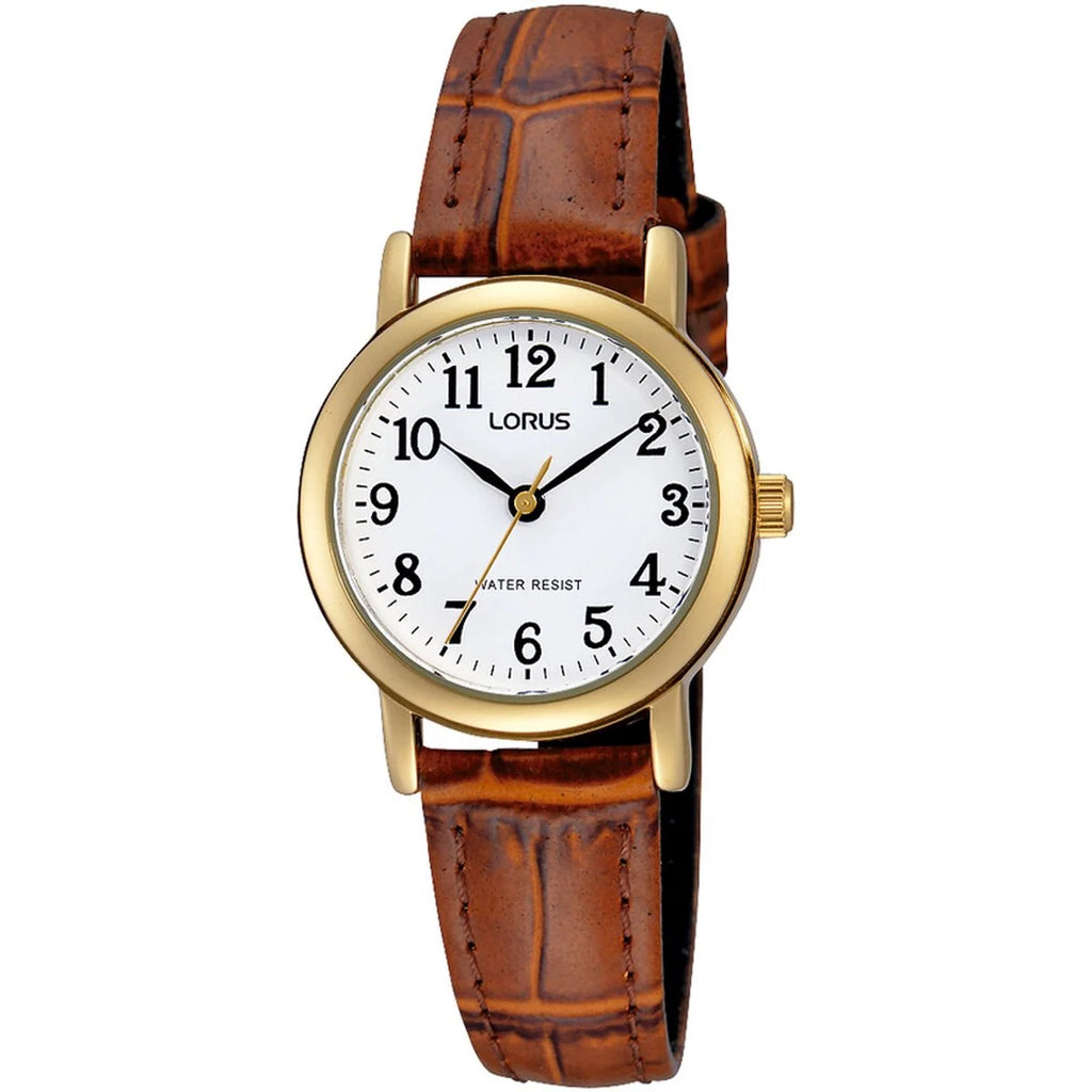 Lorus RRX98GX9 women's watch quartz brown leather strap