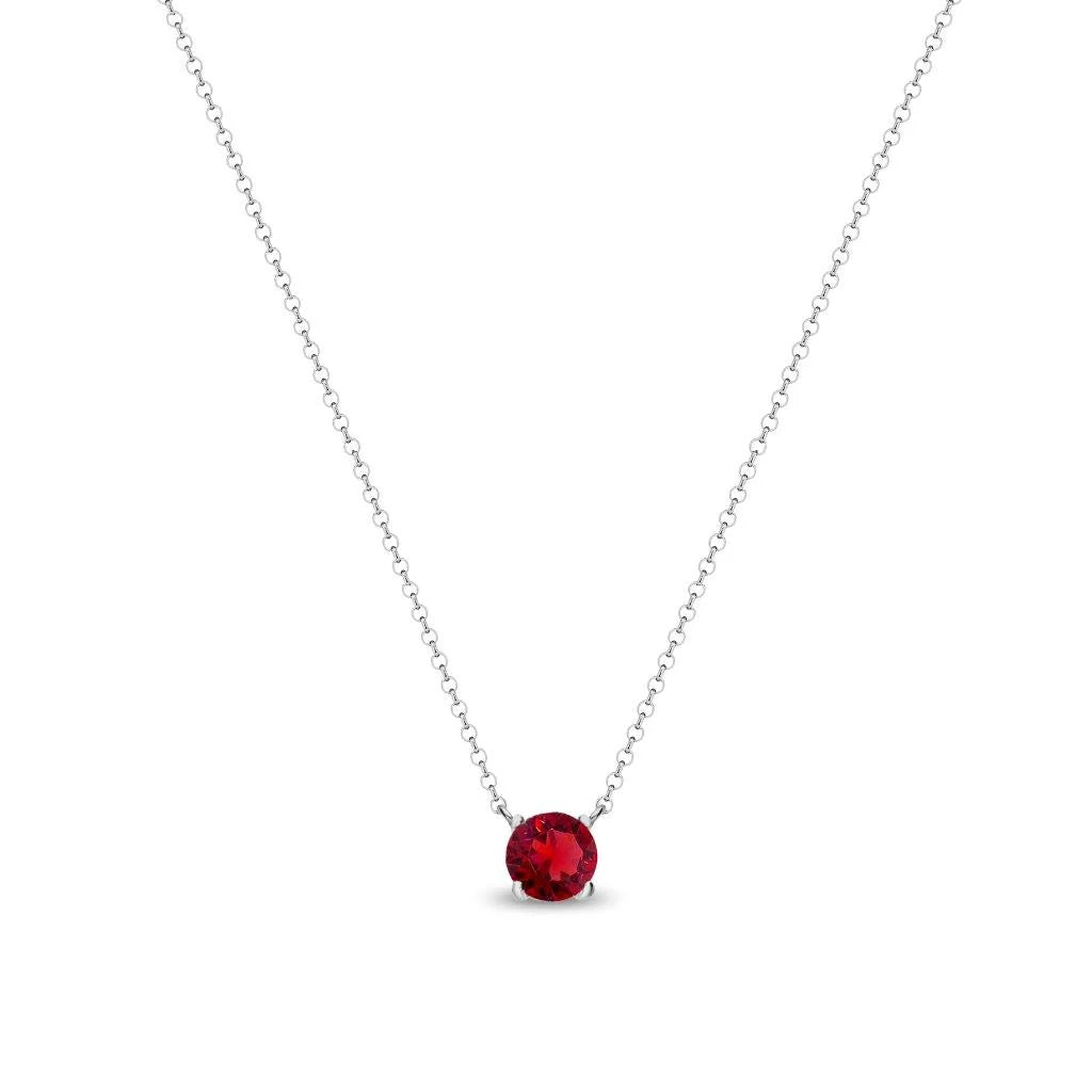 Spark Silver Necklace Round Red Swarovski Crystal Pendant NP1088SS29SC