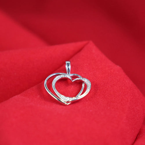 18KT white gold heart pendant with brilliant 056279A