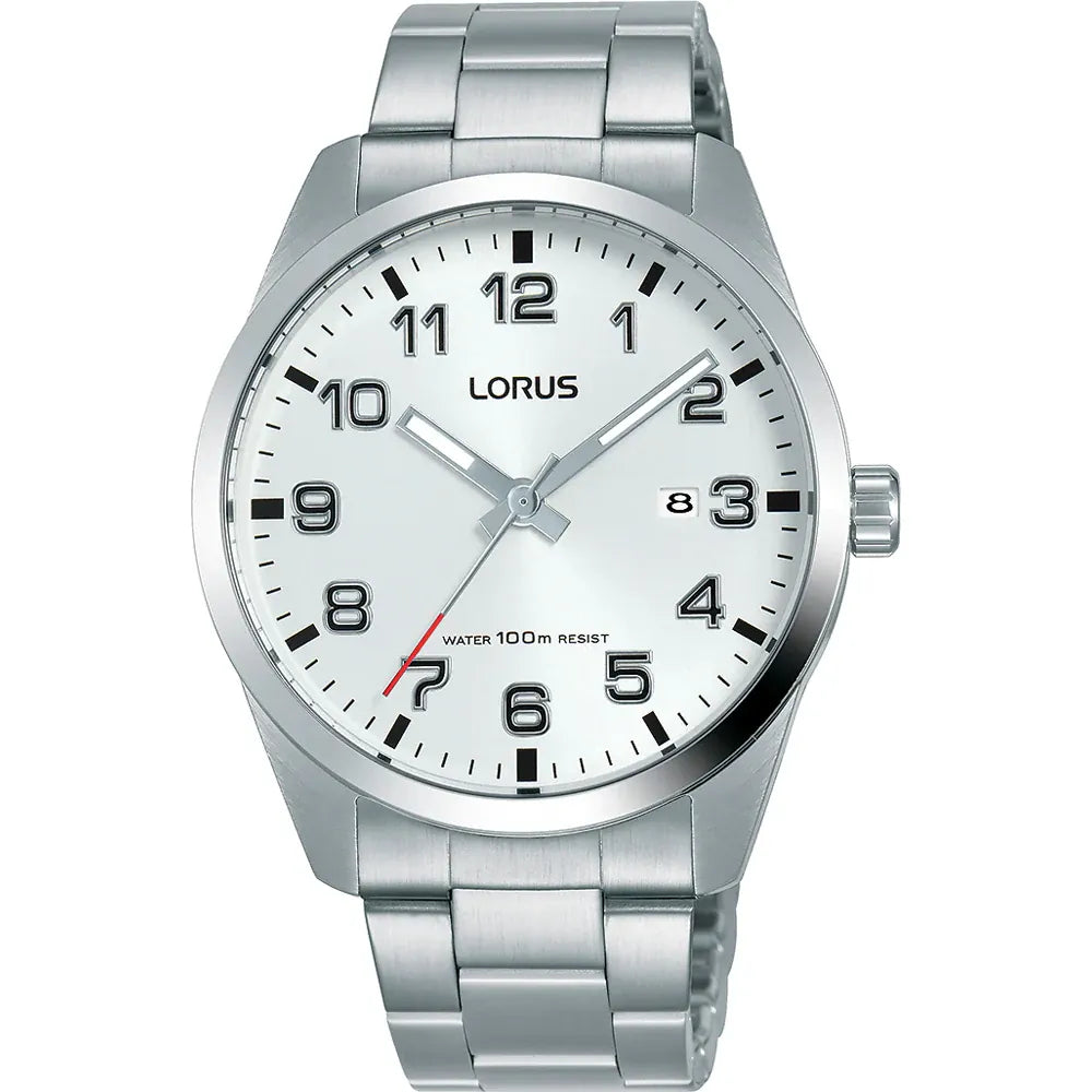 Lorus RH977JX5 men's watch date silver arabic numerals