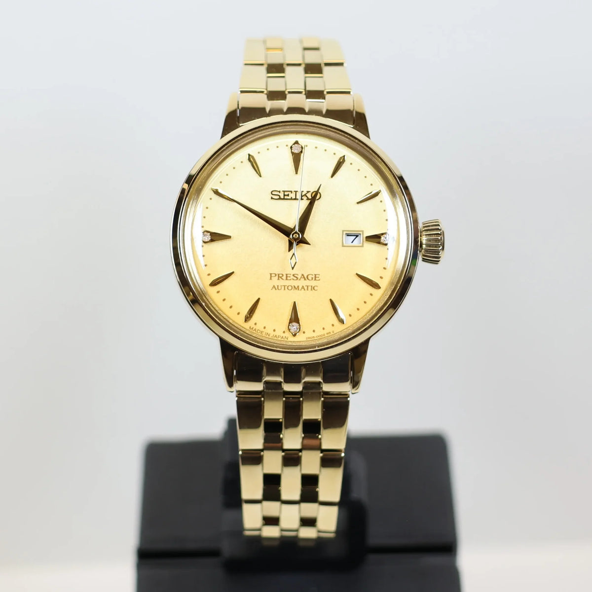 Seiko Presage watch SRE018J1 automatic ladies gold diamond