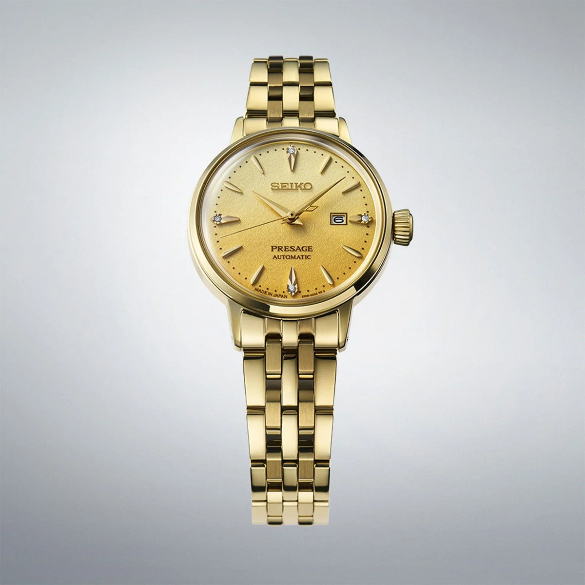 Seiko Presage watch SRE018J1 automatic ladies gold diamond