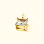 18kt yellow gold square pendant with topaz 066852/T