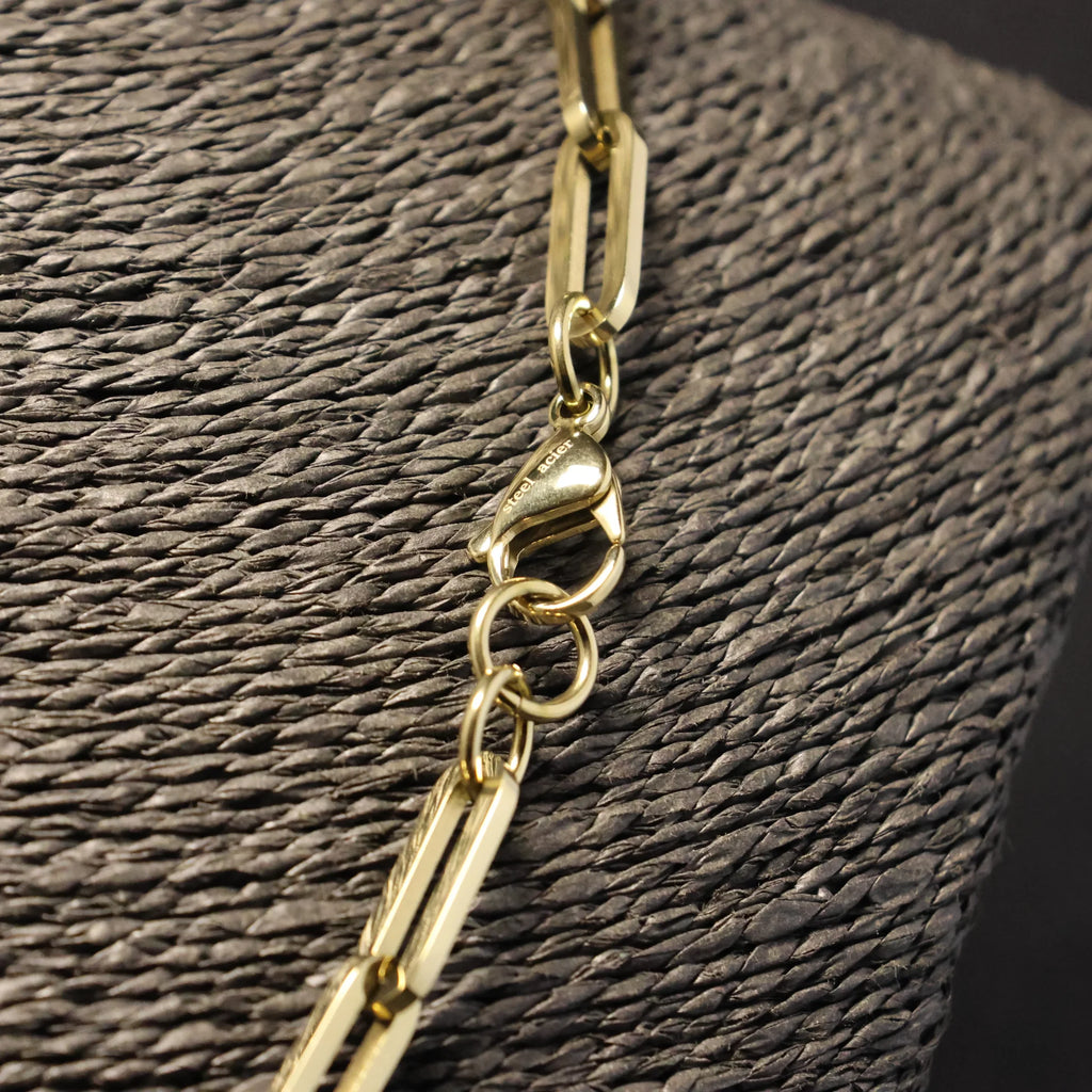 Stainless Steel Necklace large and small elongated links RY291