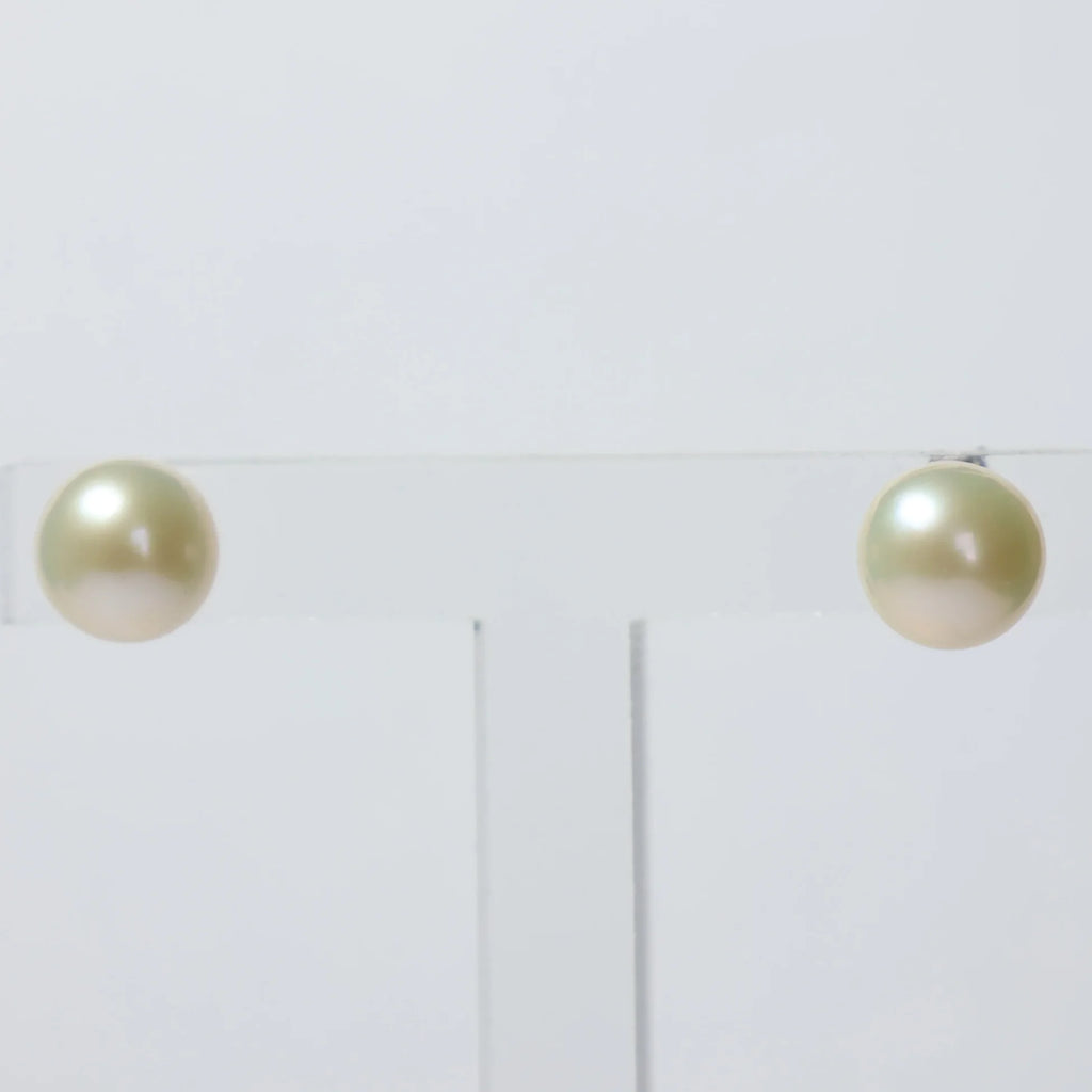 Pearl earrings silver white studs 7mm