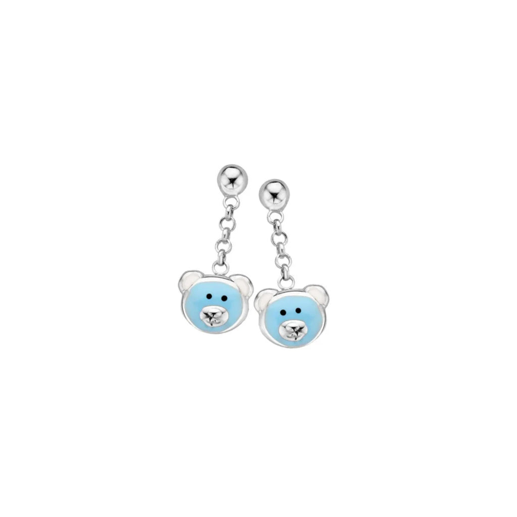 Naiomy Princess silver children's dangling earrings bear PD029