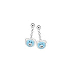 Naiomy Princess silver children's dangling earrings bear PD029