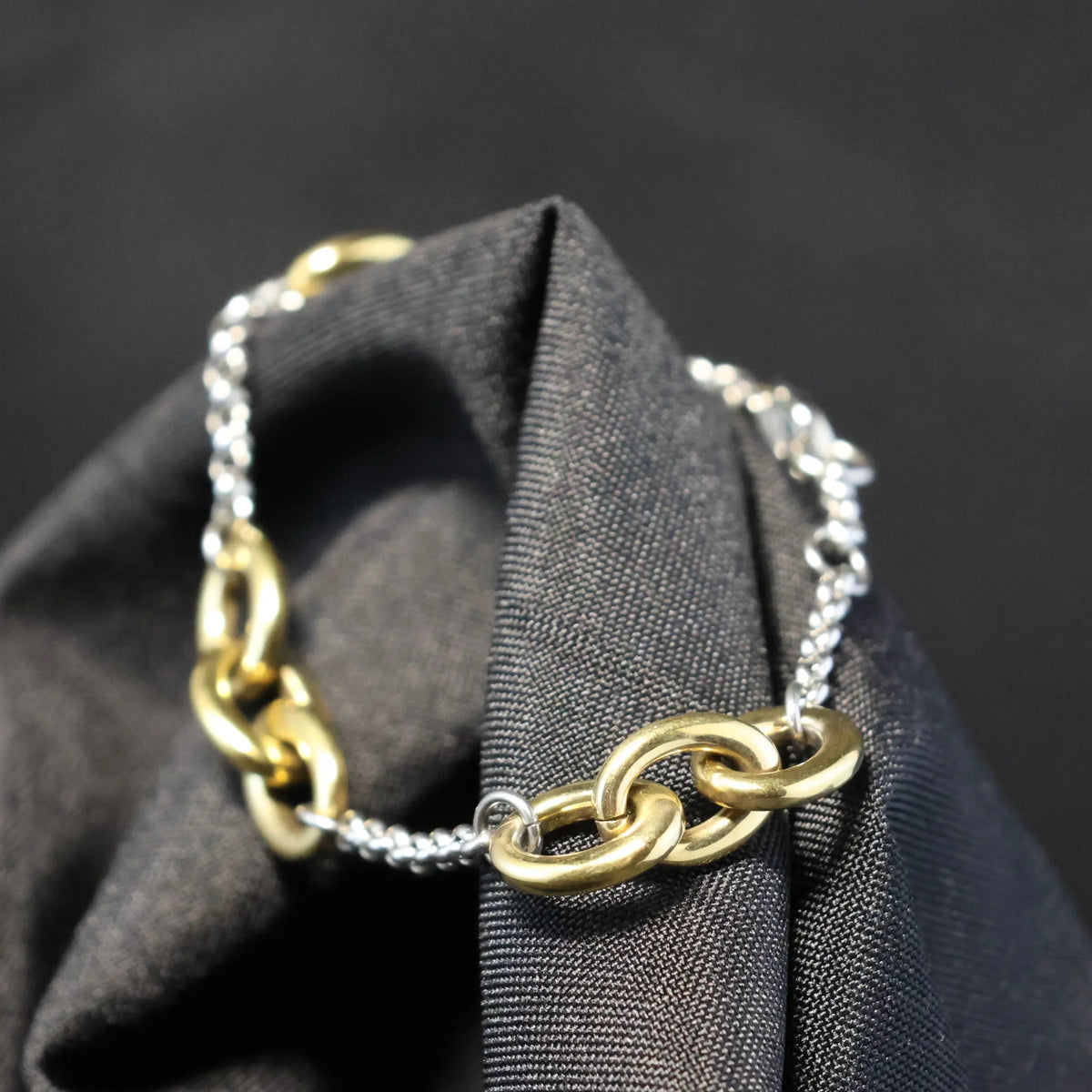 Stainless Steel Bracelet bicolor links RY181