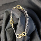Stainless Steel Bracelet bicolor links RY181
