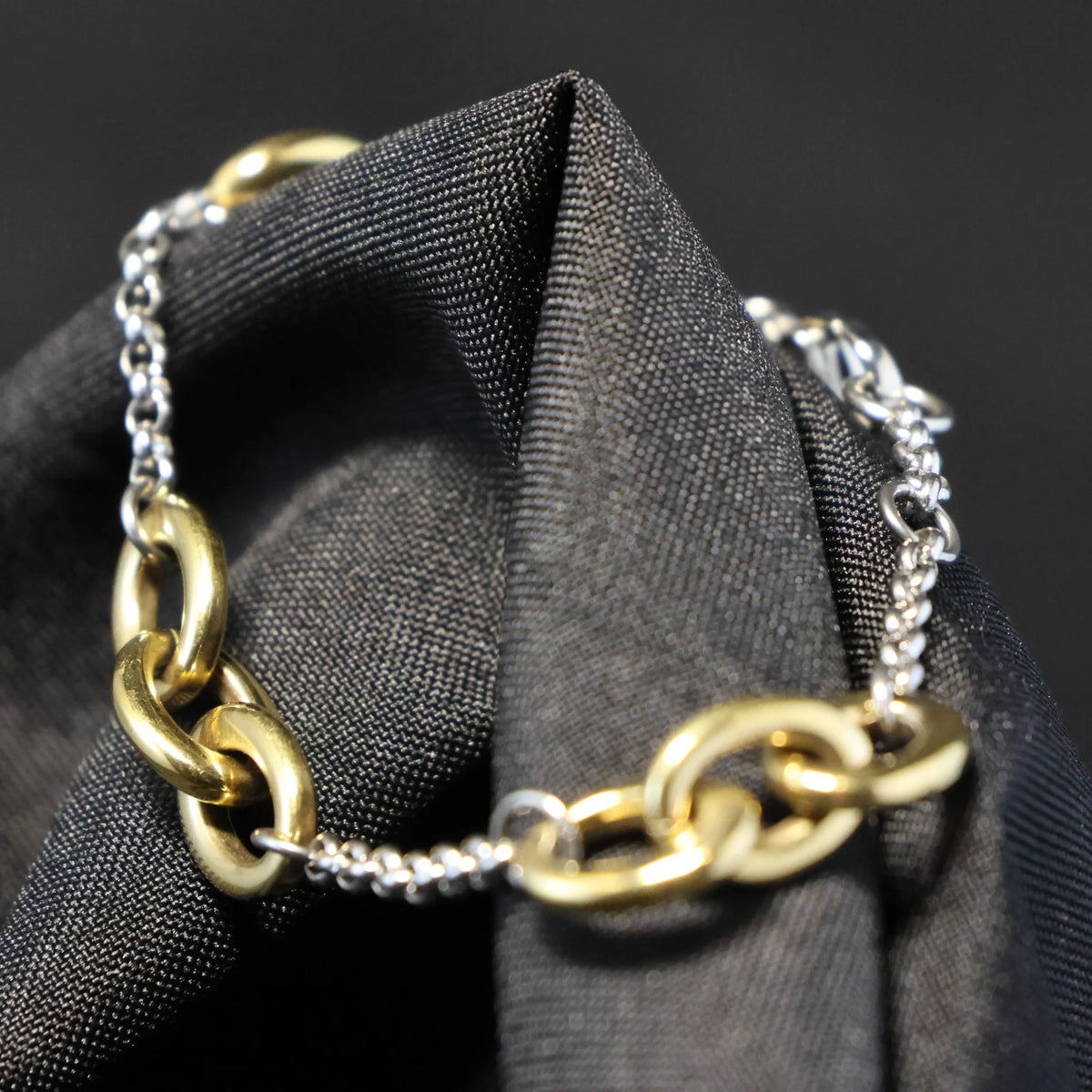 Stainless Steel Bracelet bicolor links RY181