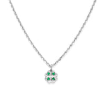 Naiomy Princess silver children's necklace green clover zirconia PI141