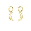 Stainless Steel yellow Half Moon Earrings
