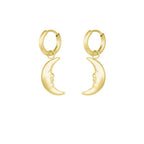 Stainless Steel yellow Half Moon Earrings