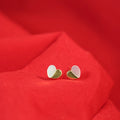 18 carat gold heart earrings with mother of pearl 064542