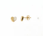 18 carat gold heart earrings with mother of pearl 064542