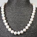 Pearl necklace 46cm 18 carat yellow gold ball clasp 11mm freshwater pearl