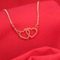 Gold Necklace double heart 065161/42