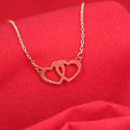 Gold Necklace double heart 065161/42