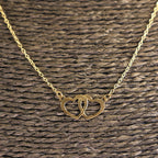 Gold Necklace double heart 065161/42