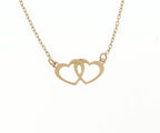 Gold Necklace double heart 065161/42