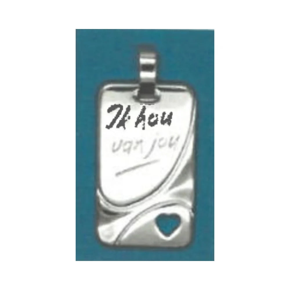 Tresor silver pendant “I love you” plate shine B163N