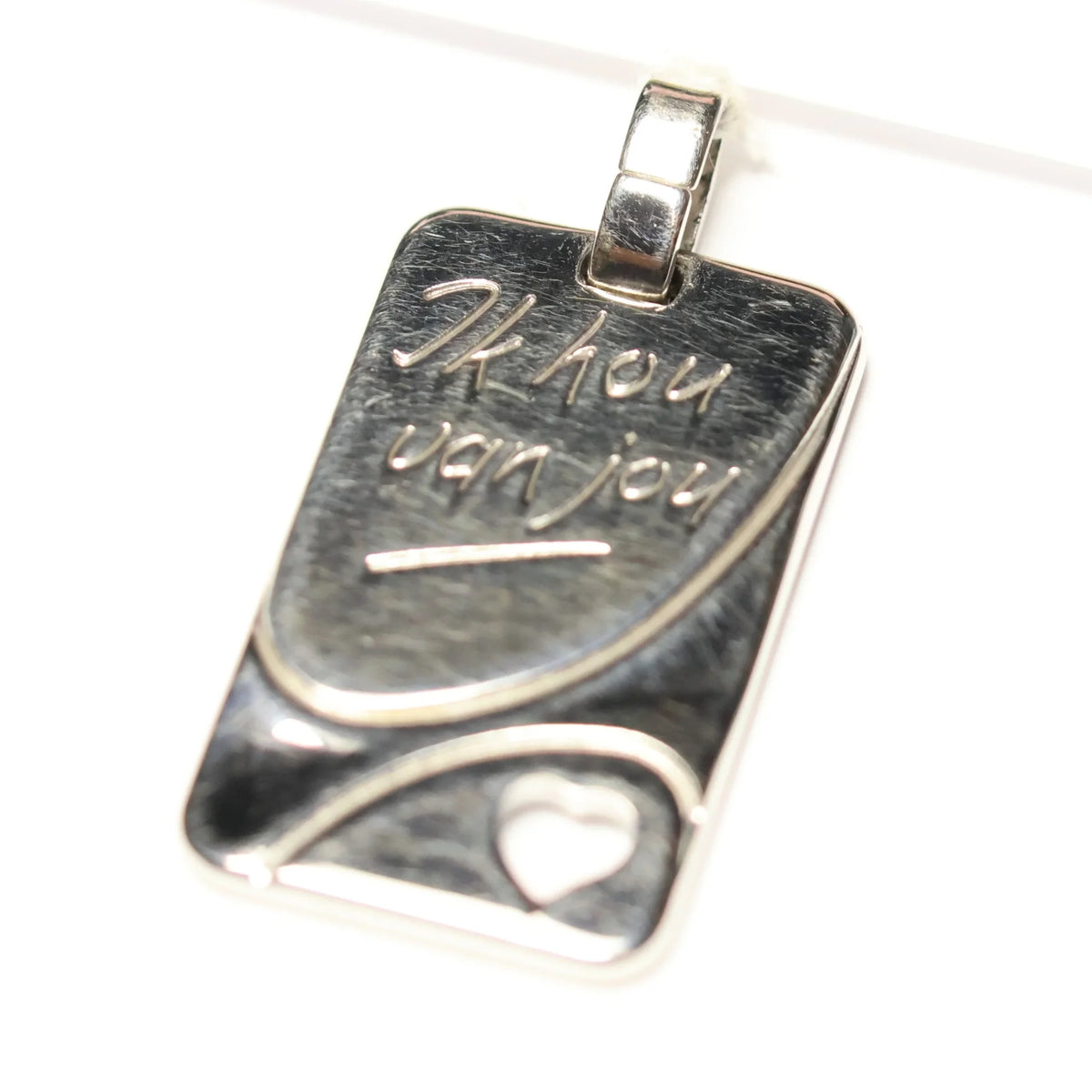 Tresor silver pendant “I love you” plate shine B163N