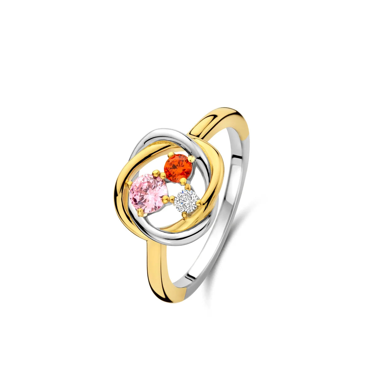 Naiomy bicolor silver ring wreath colored zirconia N5F57