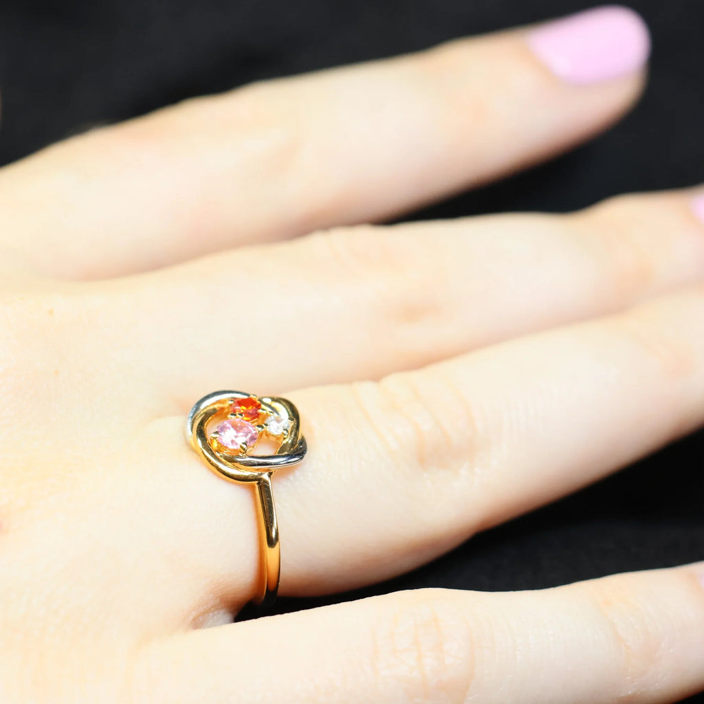Naiomy bicolor silver ring wreath colored zirconia N5F57