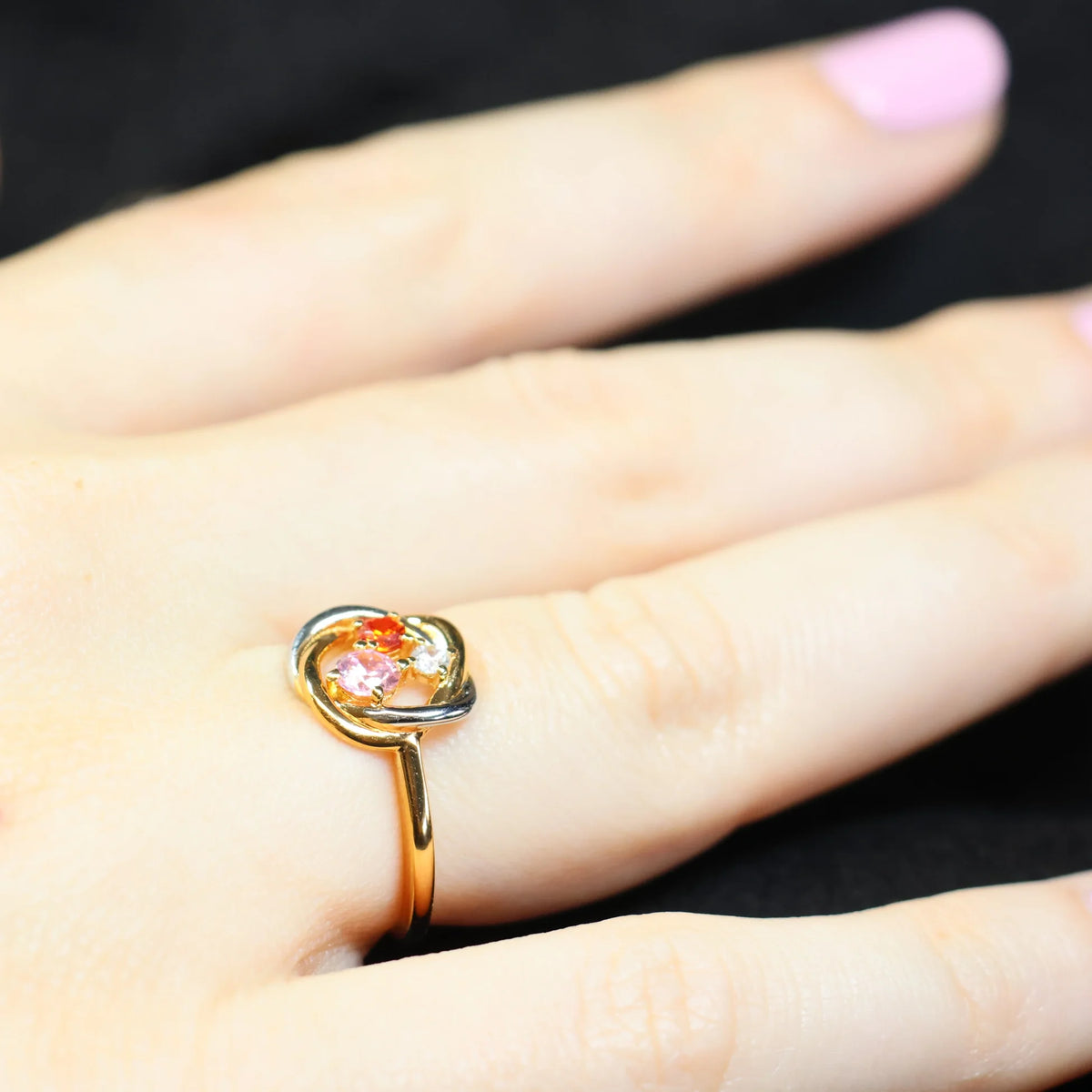 Naiomy bicolor silver ring wreath colored zirconia N5F57
